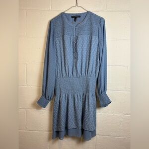 White House Black Market Woman’s Blue Formal Classic Boho Long Sleeve Dress Med
